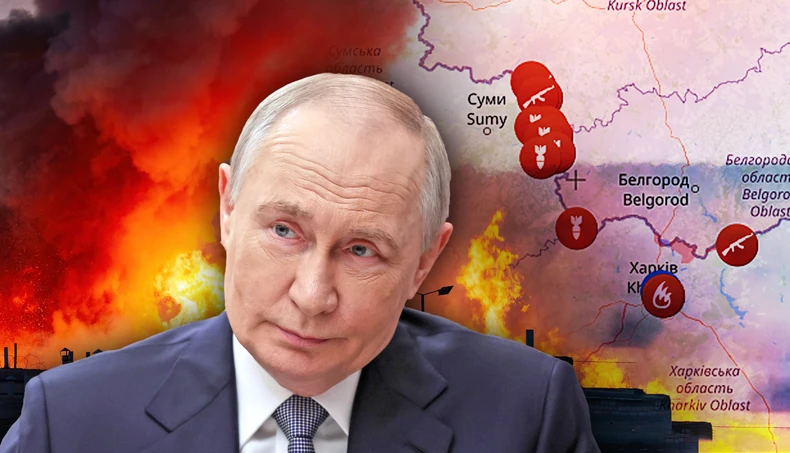Foto: Vyacheslav Prokofyev, Sputnik, Kremlin Pool Photo via AP, shutterstock/vladimir mulder, screenshot Liveuamap / Ringier